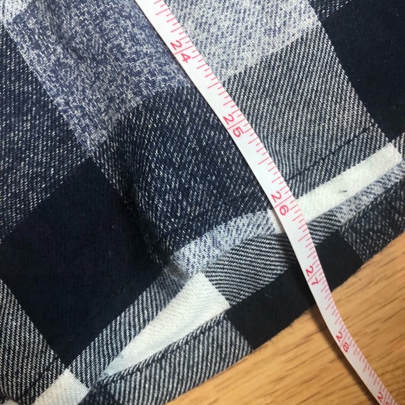 MISS LOVE boho rope neckline plaid shirt blouse M - Picture 14 of 15